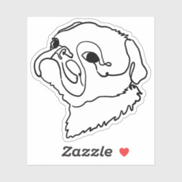 Adesivo Pug Life in Line Art