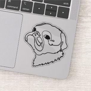 Adesivo Pug Life in Line Art