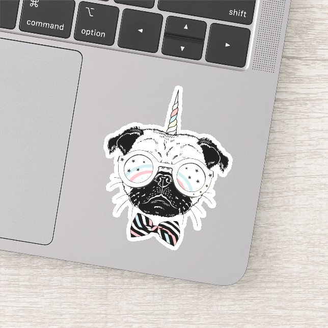 Adesivo Pug Unicorn | Ser único (Detalhe)