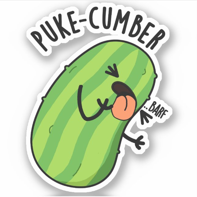 Adesivo Puke-cumber Engraçado Pepino Pun (Frente)