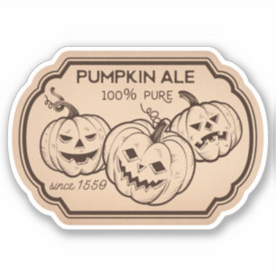 Adesivo Pumpkin Ale Potion Vintage Label Sticker
