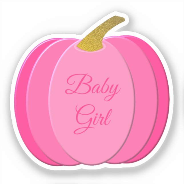 Adesivo Pumpkin bonito de Menina Rosa (Frente)