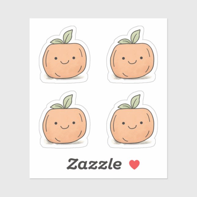 Adesivo Pumpkin De Corante Laranja De Kawaii (Folha)