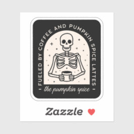 Adesivo Pumpkin especiaria latina esqueleto de café engraç
