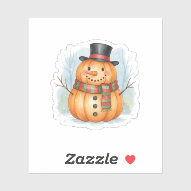 Adesivo Pumpkin snowman (Folha)