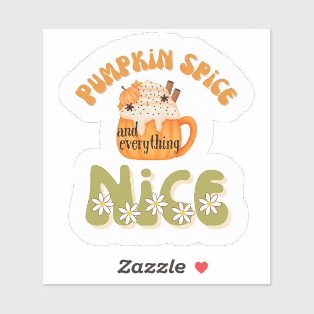 Adesivo Pumpkin Spice e tudo o que é fixe (Folha)
