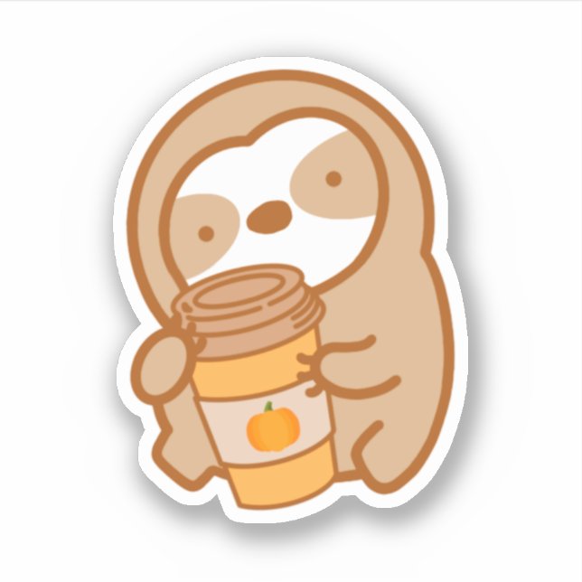 Adesivo Pumpkin Spice Latte Sloth (Frente)