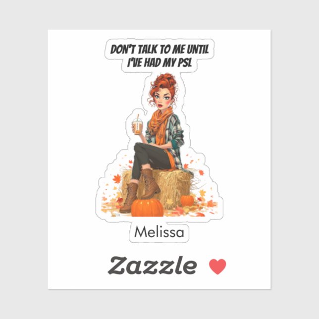 Adesivo Pumpkin Spice Latte - Sra. Sass (Folha)