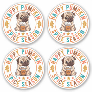 Adesivo Pumpkin Spice Season Pug