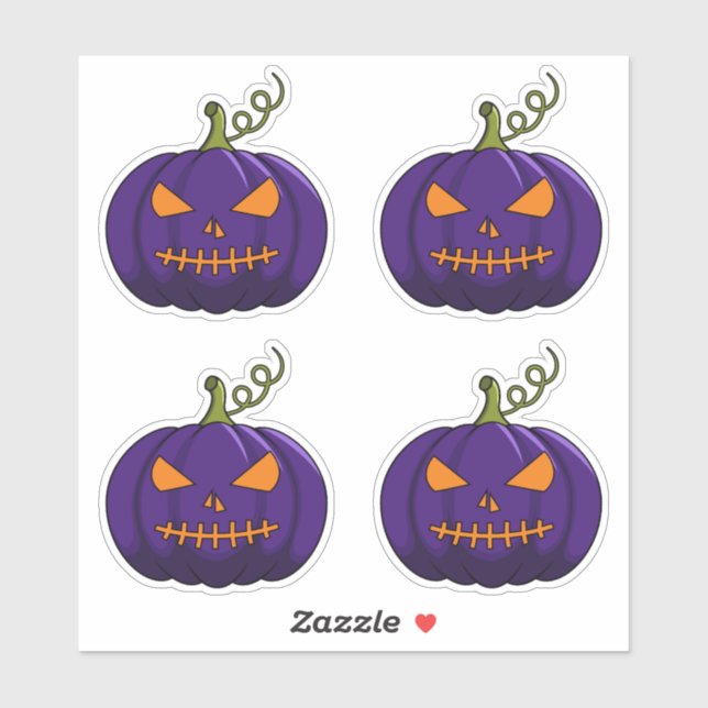 Adesivo Pumpkin Stickers - Halloween Jack-o-Lanterna (Folha)