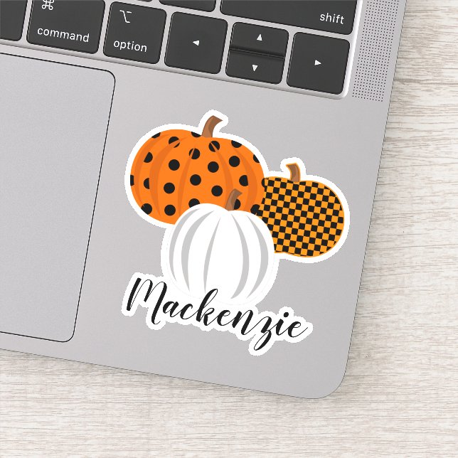 Adesivo Pumpkins de queda de nome personalizado (Detalhe)