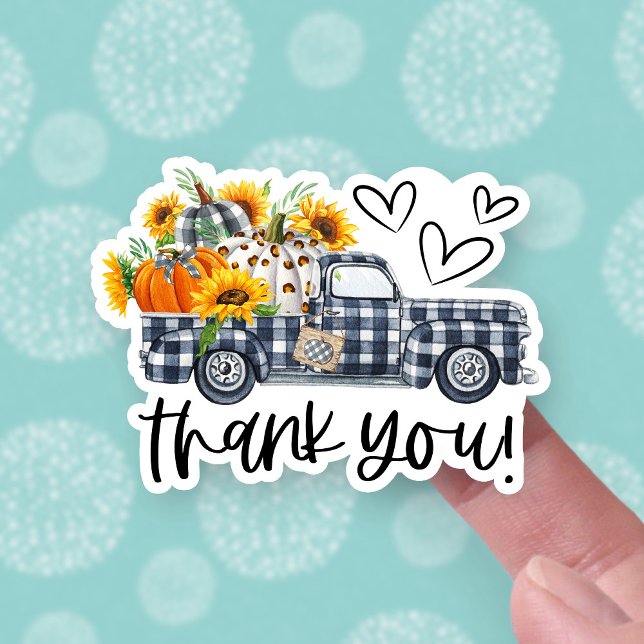 Adesivo Pumpkins Sunflower Pickup Truck Obrigado (Criador carregado)