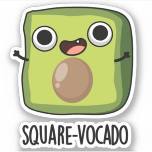 Adesivo Pun de Abacate Cubo Divertido Quadrado
