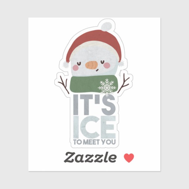 Adesivo Pun Snowman de Natal: É gelo conhecê-lo (Folha)