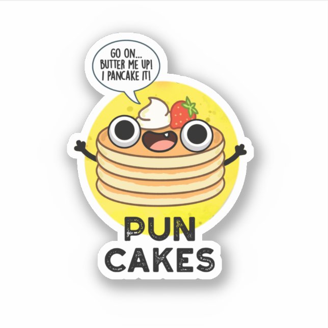 Adesivo Puncakes Engraçado Pancake Pun (Frente)