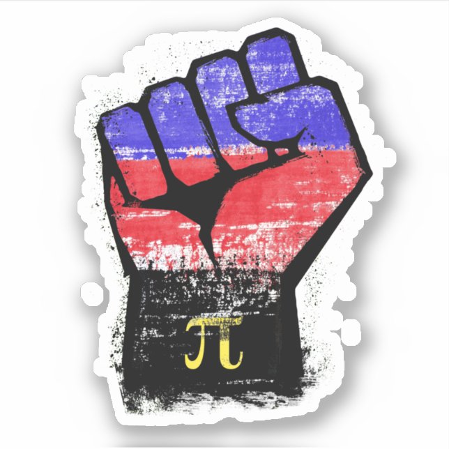 Adesivo Punho de Protesto do Orgulho Polimário (Frente)