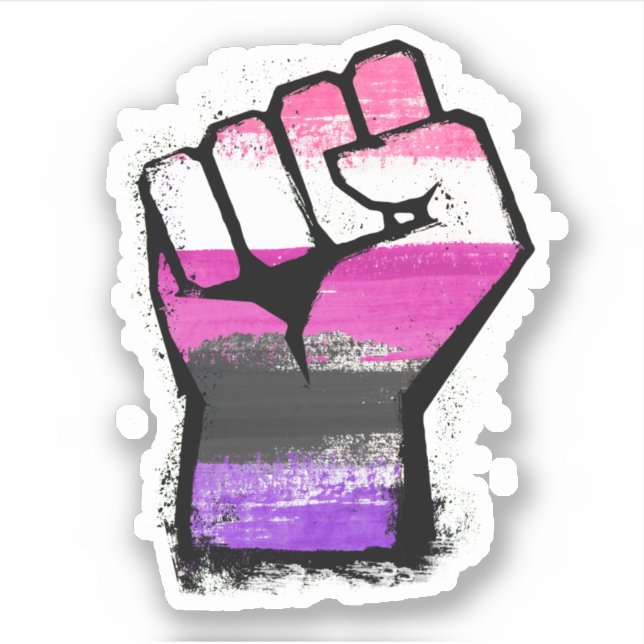 Adesivo Punho de Protesto Genderfluid (Frente)