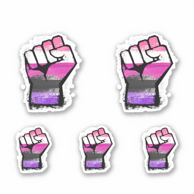 Adesivo Punho de Protesto Genderfluid (Frente)