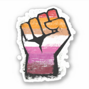 Adesivo Punho de Protesto Lésbico