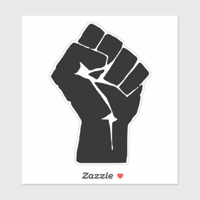 Adesivo Punho Negro Levantado - Protesto de Resistência (Folha)