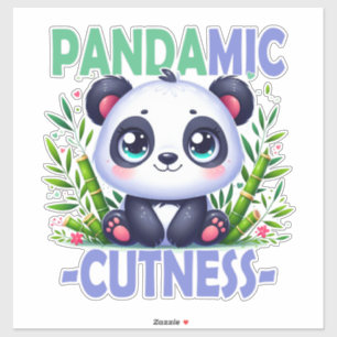 Adesivo Punição de Cuteza pandêmica. Cartoon de bebê panda