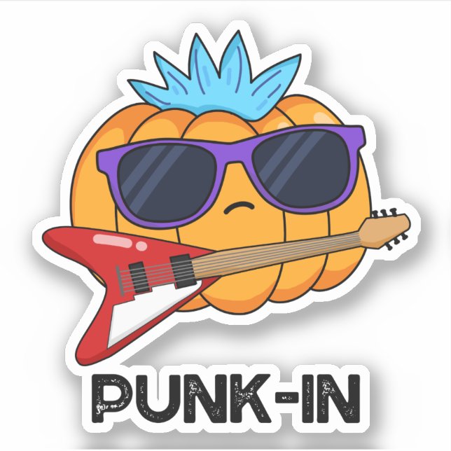 Adesivo Punk in Funny Punk Rock Pumpkin Pun (Frente)