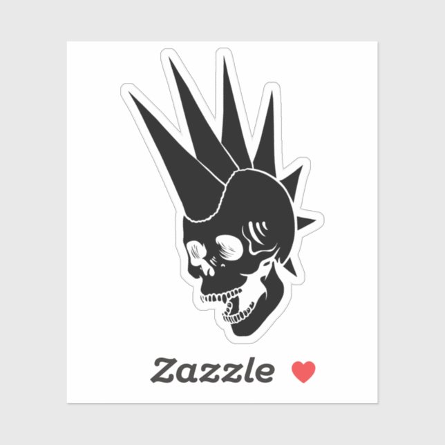 Adesivo Punk Skull Personalizável Versão 2 (Folha)