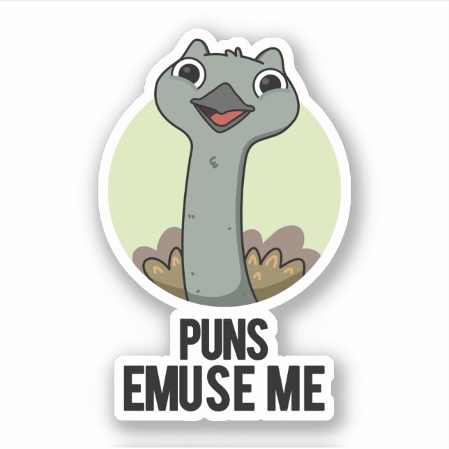 Adesivo Puns Emuse Me Engraçado Emu Pun (Frente)