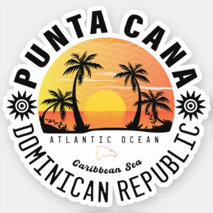 Adesivo Punta Cana Dominicana Retro Sunset Souvenir 60 ano