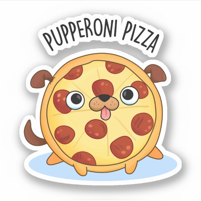 Adesivo Pupperoni Pizza Funny Pizza Pun (Frente)