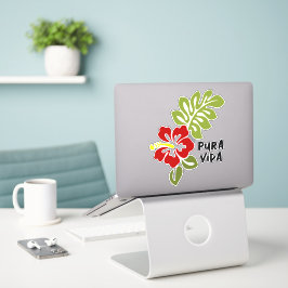 Adesivo Pura Vida Hibiscus Custom-Cut Vinyl Sticker