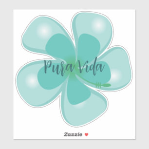 Adesivo Pura Vida Hibiscus Custom-Cut Vinyl Sticker