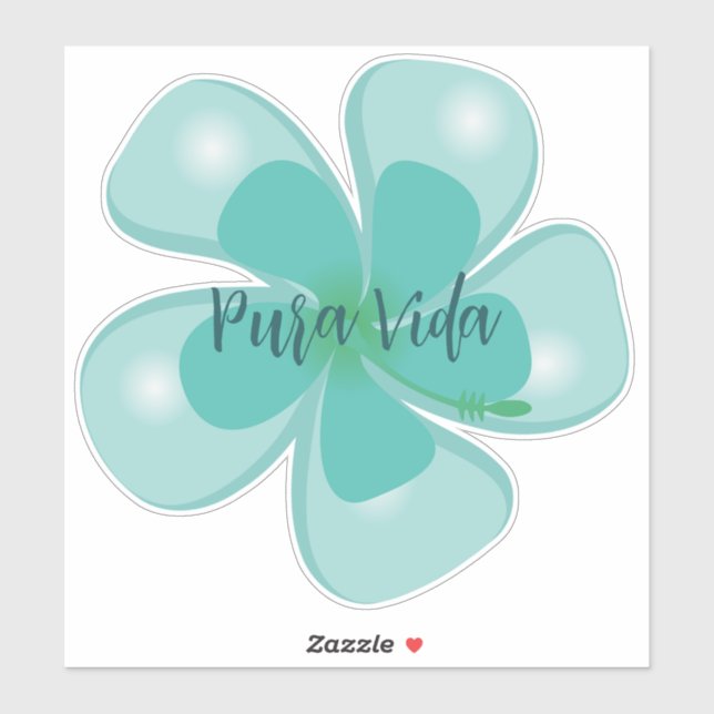 Adesivo Pura Vida Hibiscus Custom-Cut Vinyl Sticker (Folha)