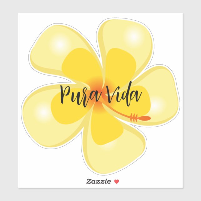 Adesivo Pura Vida Hibiscus Custom-Cut Vinyl Sticker (Folha)