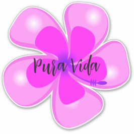 Adesivo Pura Vida Hibiscus Custom-Cut Vinyl Sticker