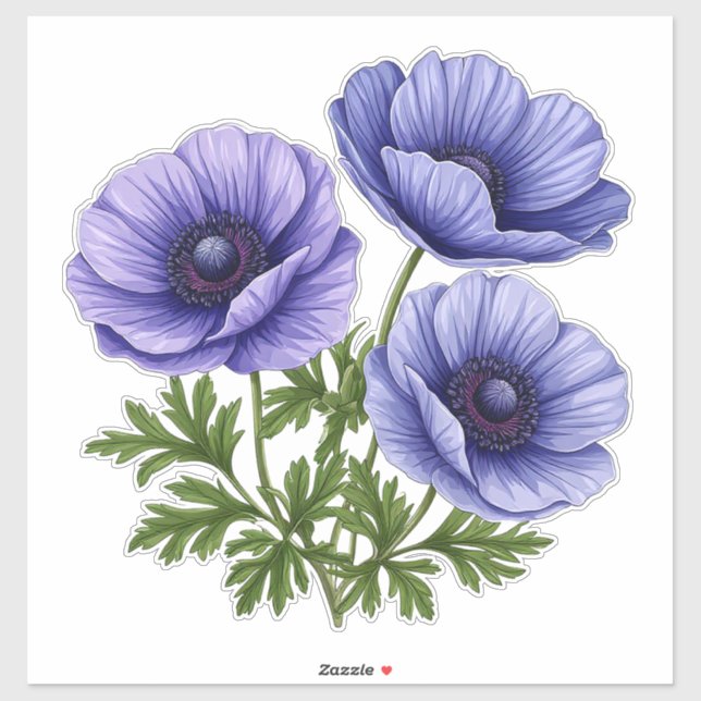 Adesivo Purple Anemone Bouquet (Folha)