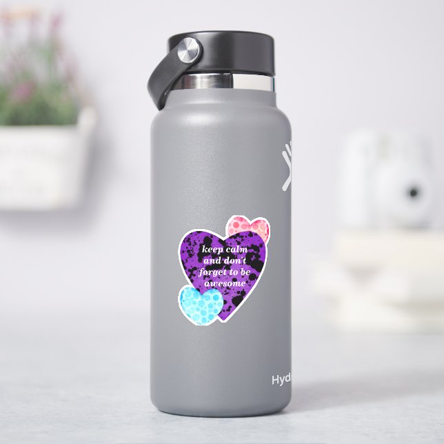Adesivo purple hearts vibrant red love (HidroFlask)