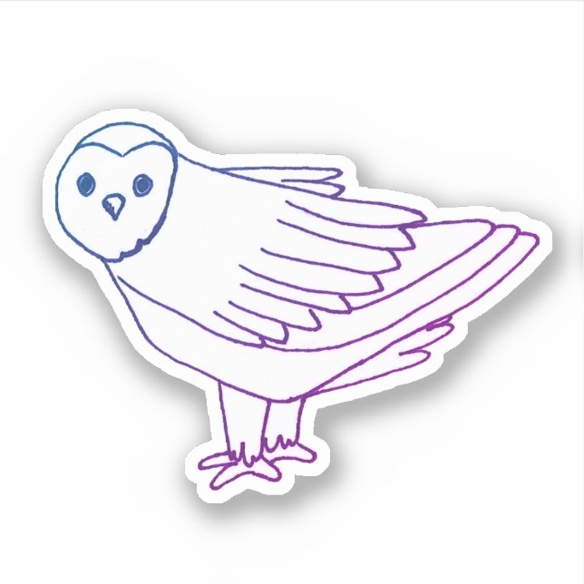 Adesivo Púrpura Marinha Pássaro (Frente)