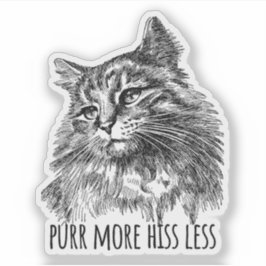 Adesivo Purr More Hiss Less Pretty Kitty