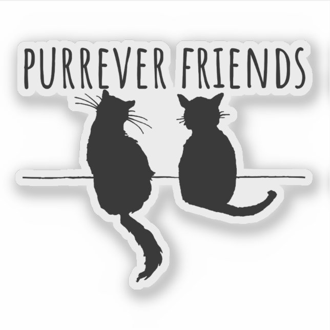 Adesivo Purrever Friends Cute Cat Best Friends (Frente)