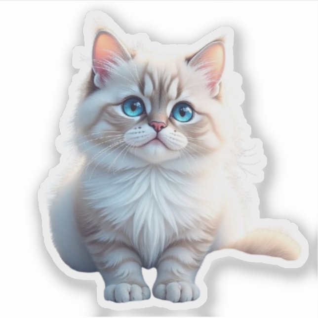 Adesivo “Purrfectly Cute – Funny Cat Sticker” (Frente)
