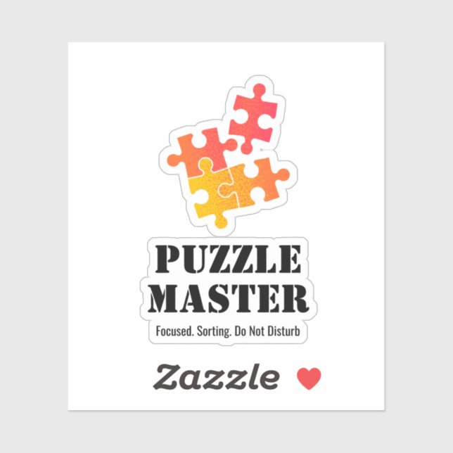 Adesivo Puzzle Master Jigsaw Lovers Funny Quote (Folha)