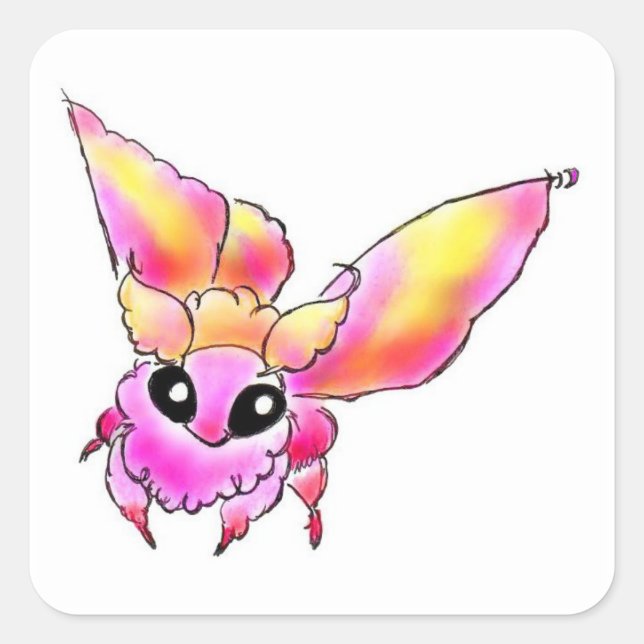 ADESIVO QUADRADO モモイロヤママユちゃん (Frente)
