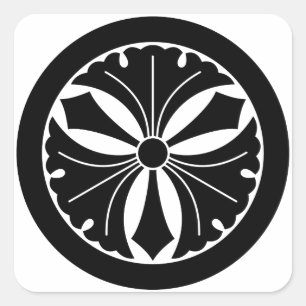 ADESIVO QUADRADO 丸に剣三つ銀杏