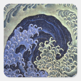 Adesivo Quadrado 北 斎 波, 北 斎 Hokusai Wave, Hokusai