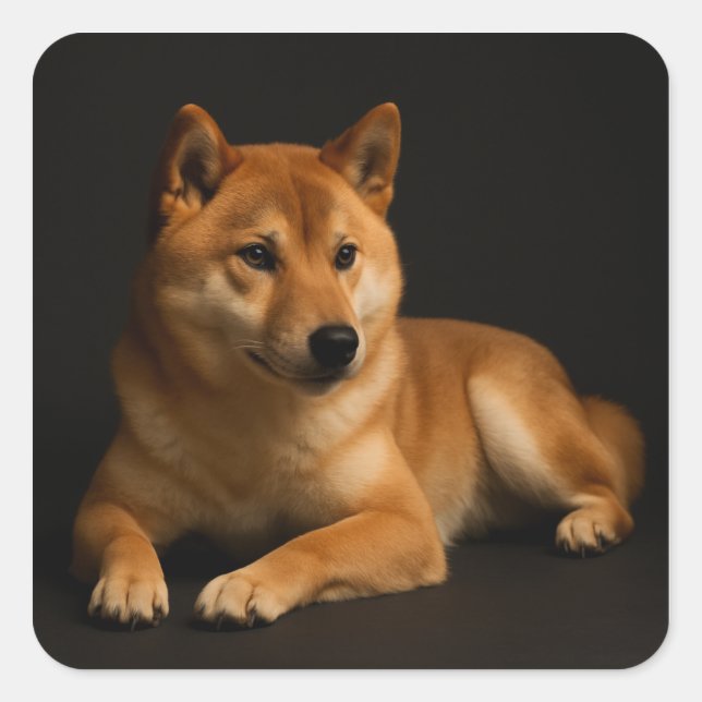 Adesivo Quadrado 柴犬ポートレート – Shiba Inu Art (Frente)
