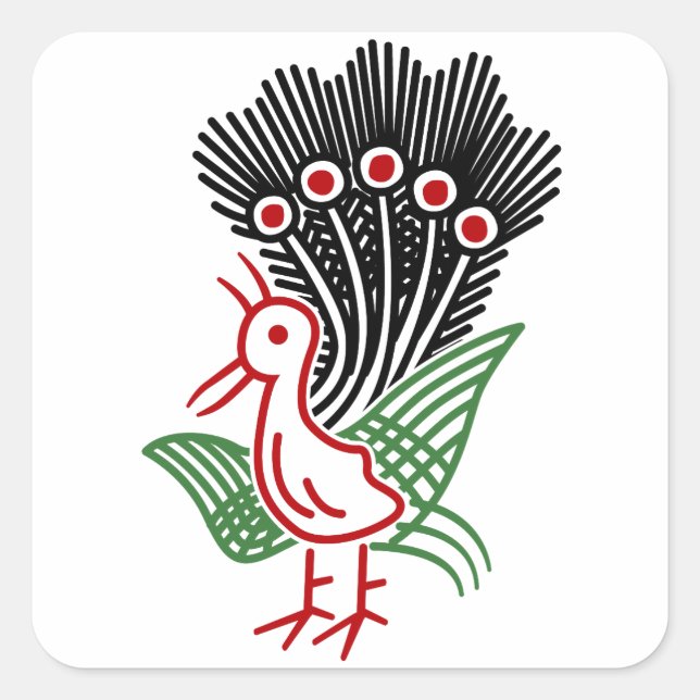 ADESIVO QUADRADO 麻雀牌 1索 イーソウロゴのみ-01 (Frente)