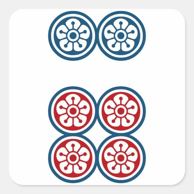 ADESIVO QUADRADO 麻雀牌 6筒 / SIX OF CIRCLES -MAHJONG TILE- (Frente)