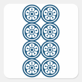 ADESIVO QUADRADO 麻雀牌 8筒 / EIGHT OF CIRCLES -MAHJONG TILE-