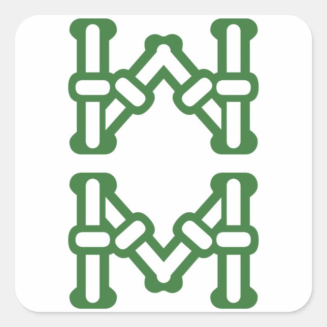 ADESIVO QUADRADO 麻雀牌 8索 / EIGHT OF BAMBOOS -MAHJONG TILE- (Frente)